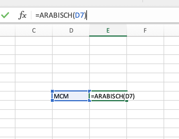 Excel-Formel Arabisch