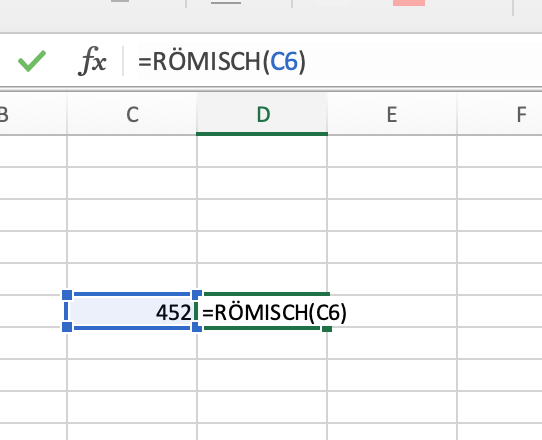 Excel Formal =Römisch